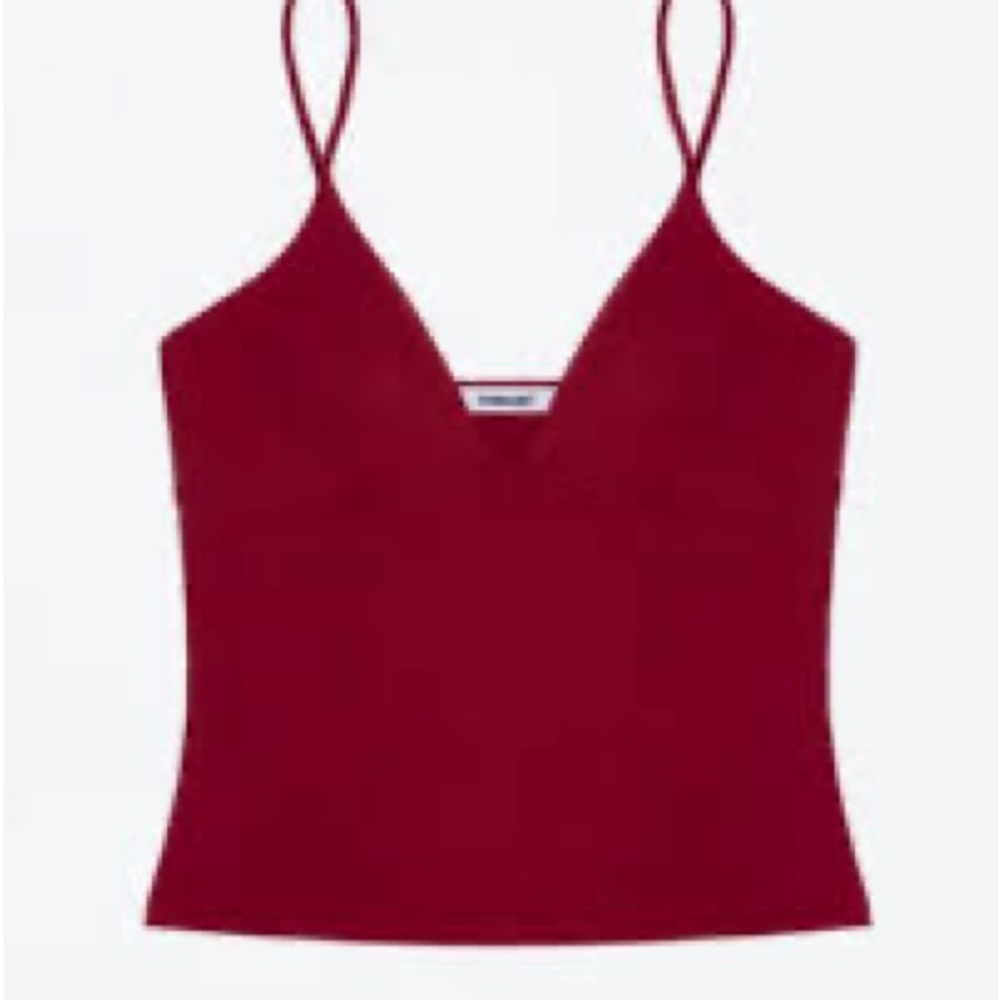 Tank air Elegant Red V-Neck Tank Top